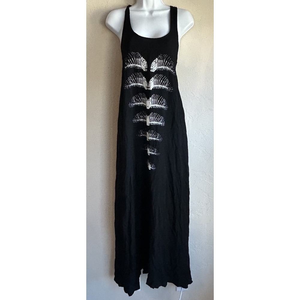 Evil Twin Minkpink Black Maxi Tank Dress XS Gothic Alt Edgy Skeleton Relaxed Fit